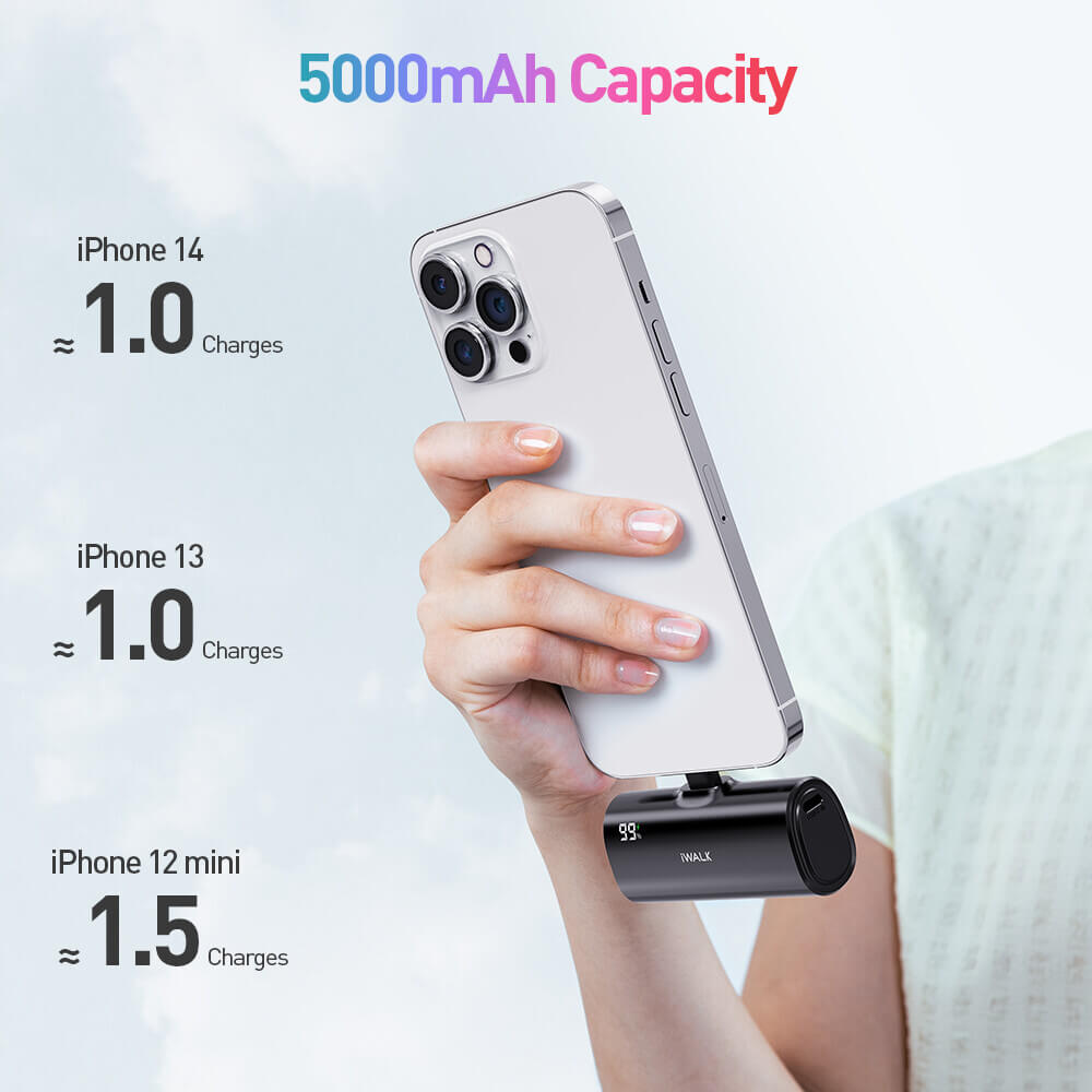 แบตเตอร์รี่สำรอง IWALK LINKPODX 5000 MAH สี BLACK เปลี่ยนหัวชาร์จได้ทั้ง LIGHTNING และ TYPEC_4